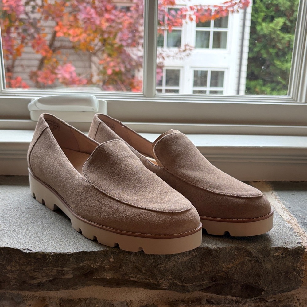 Vionic Beige Suede Loafers
